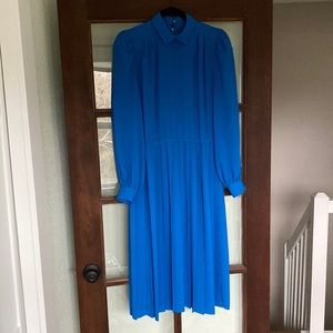 Vintage blue pleated dress